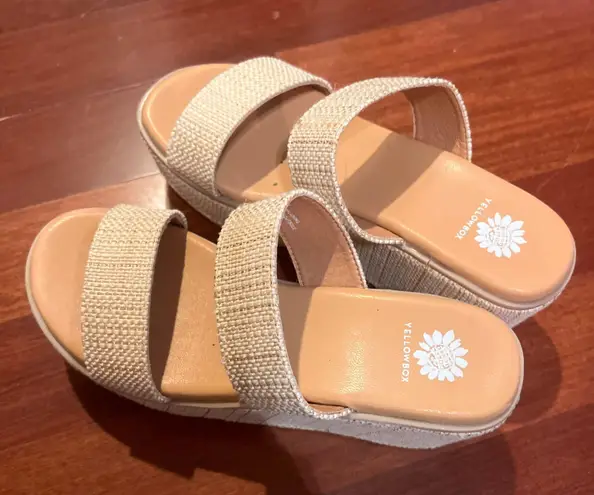 Yellow box Platform Sandals Size 8