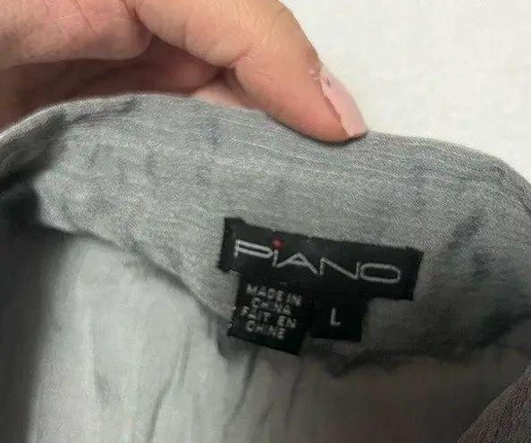 Vintage piano pleated heart shape shirt Gray Size L