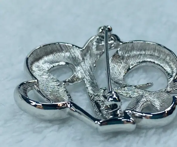 Monet Vintage Geometric Swirl Open Work Weave Silver Tone Jewelry Pin Brooch