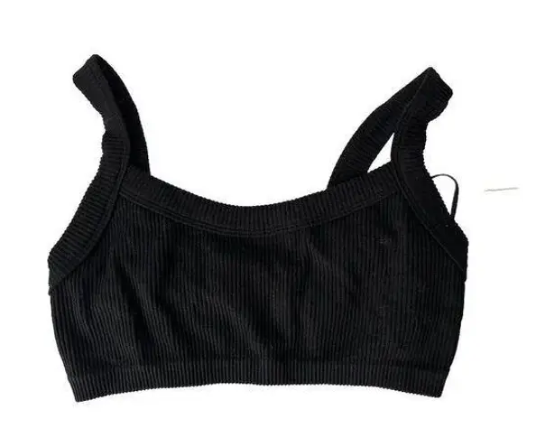 Stradivarius NWT Women's Basic Stretchy Seamless Ribbed Bra Top Black Small