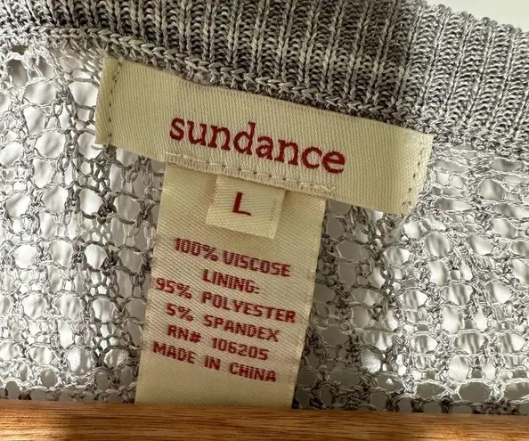 Sundance Silver Grey Long Sleeve Knit Midi Dress Size Large