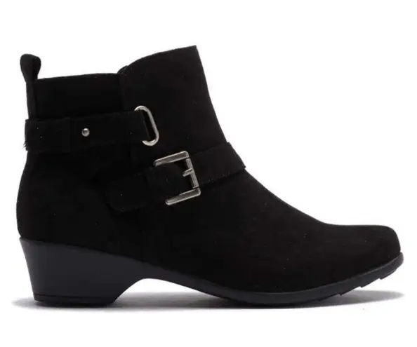 Italian Shoemakers NWT Black Faux Suede Buckle Ankle Boots Booties 10