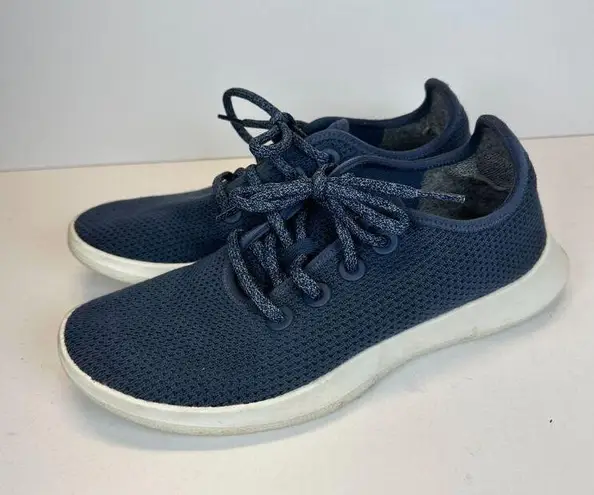 Allbirds Women's Tree Runner Size 8 Blue Sneakers Shoes Lace Up Low Top EUC