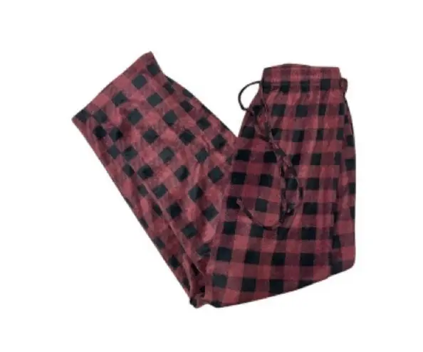 Cuddl Duds Maroon/Purple & Black Buffalo Plaid Fleece Pajama Pants