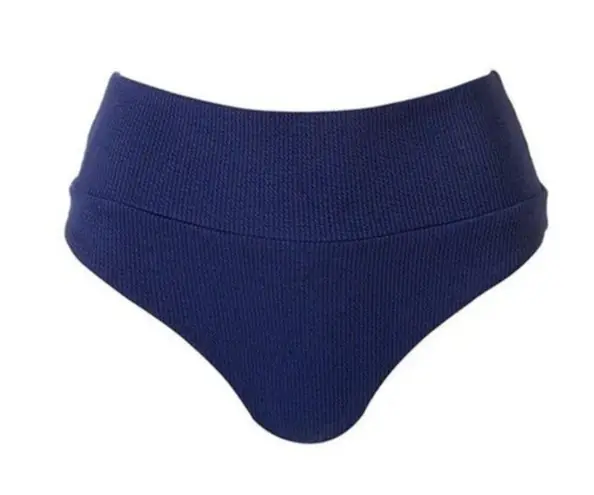 Melissa Odabash Hamptons Navy Ridges Swim Bikini Bottom 12 NEW Blue