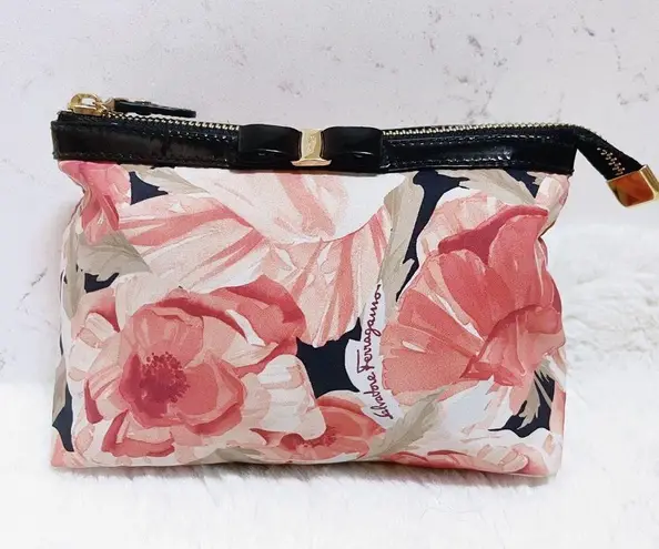 Salvatore Ferragamo Authentic Floral Bow Cosmetic Bag