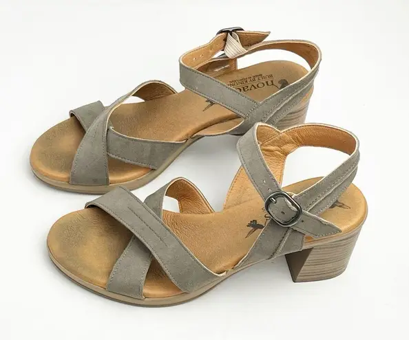 NOVACAS Cross Toebed Adjustable Ankle Straps Block Heel Sandals, EU 38 Size 7