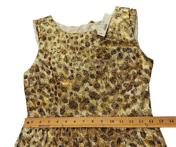 J.Crew  Women's Sz 4 Golden Brown Sheath Dress Leopard Print Bow Preppy Casual