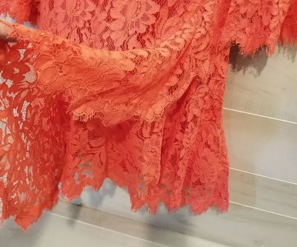 Eliza J {6} NWT Coral Lace Bell Sleeve Dress