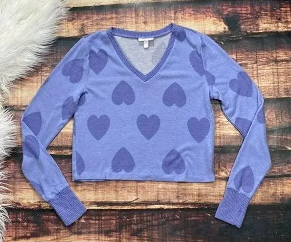 $5 SALE Colsie Purple Heart Cropped Sweater Soft Size M