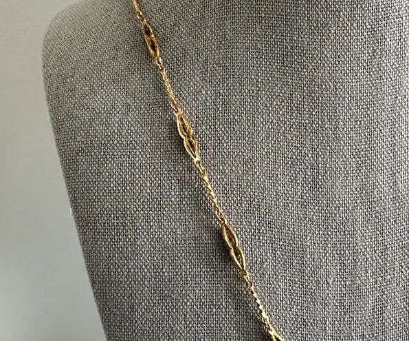 Trifari Crown  Fabulous Longer Length Necklace Gold Tone Link Chain