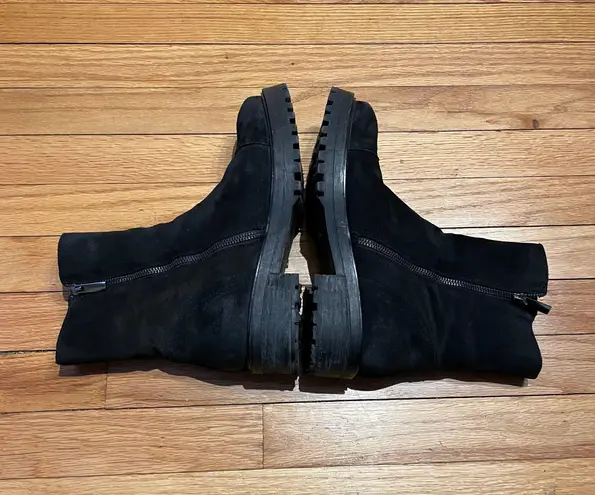 Thursday Boot Co. Black Leather Boots Tomboy Masc Edgy Biker Moto Suede Leather Zip Rave