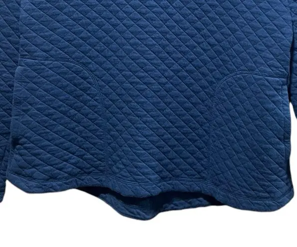 Duluth Trading Company Quilted Snap Pullover in Navy Blue Size Medium