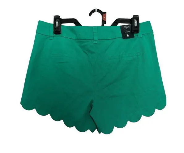 J Crew Scalloped Hem Shorts 100% Cotton Hammock Green New with tags Size 8