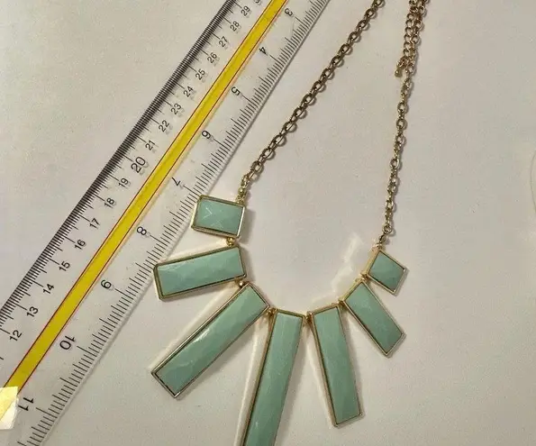 The Bar Light green rectangle statement necklace