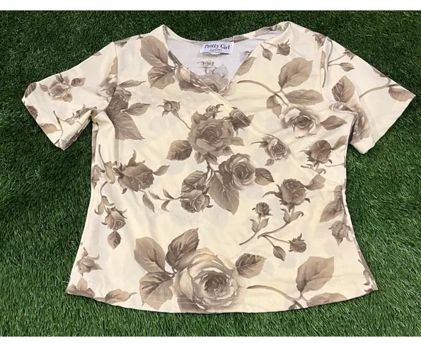 Pretty Girl Y2K Made in USA Crop Top Stretchy Polyester M 90s 2000s Clubwear Size M