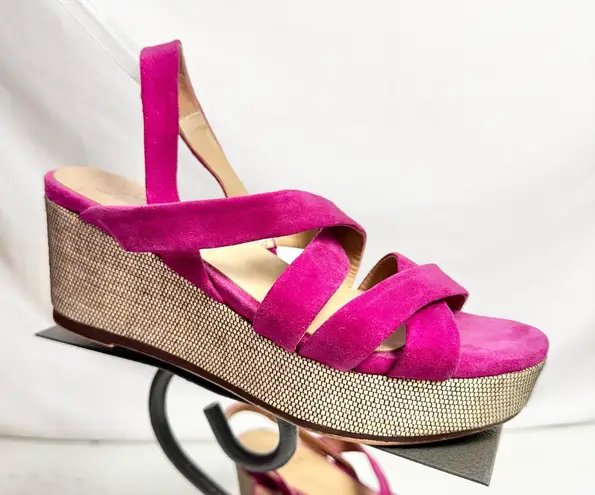 Naturalizer  Unique Pink Suede Sandal Wedges Shoes Size 6