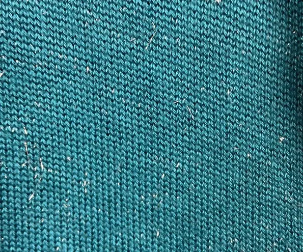 Christopher & Banks Deep V-neck Ruffle Trim Button Down Fitted Cardigan Teal