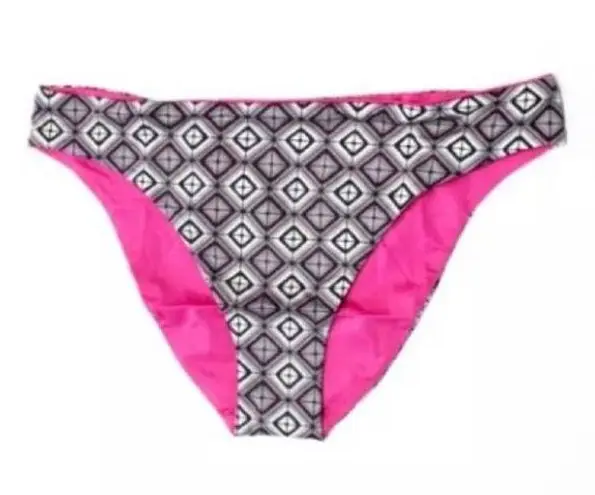 La Perla NWT  Studio Geometric Pink Gray Reversible Bikini Swim Bottom- 8/ EU 42