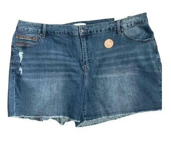 Lane Bryant  Flex Magic Waistband Denim Mid-Rise‎ Girlfriend Shorts Size 22