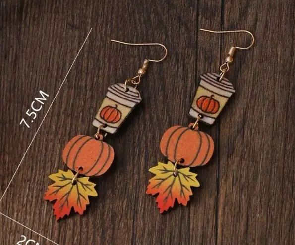 Pumpkin Spice Latte / Pumpkin / Autumn Leaf Earrings