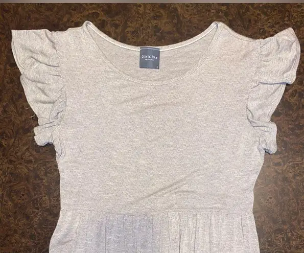 Olivia Rae Short Sleeve Tiered Jersey Knit Dress in Oatmeal - size medium