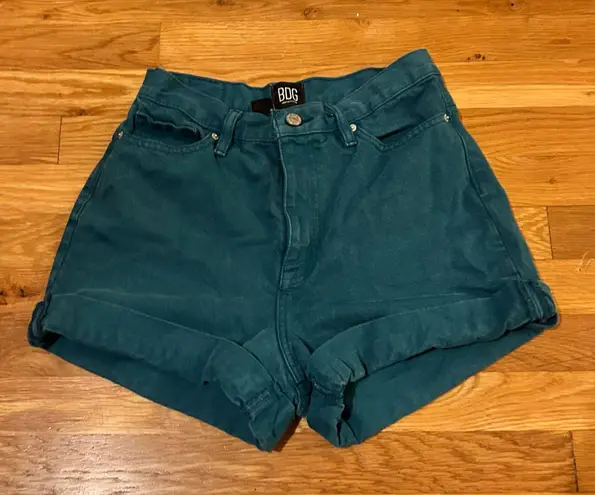 BDG Mom High Rise Shorts Teal