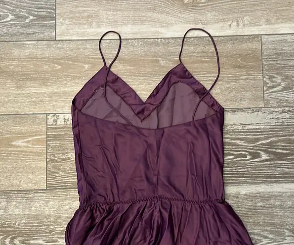 Vintage Barbizon Boutique Satin Remarque Sz S Purple Sleep Romper Teddy