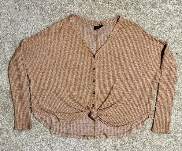 Urban Outfitters Out From Under Jojo Oversized Thermal Button Down Front Top