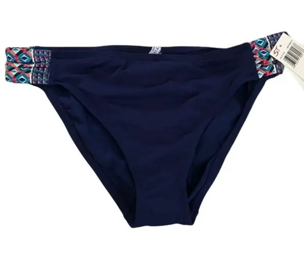 🔵 SALE 3/$25 CAPTIVA BY CHRISTINA SWIMWEAR BIKINI BOTTOM BOHO NAVY MULTI L Blue Size L