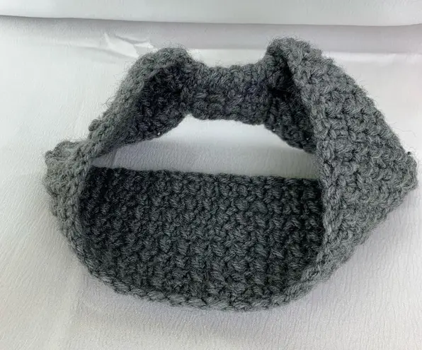 HEADBAND w/ bow HANDMADE Gray