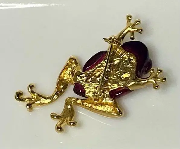 Vintage Red Lucite & Gold