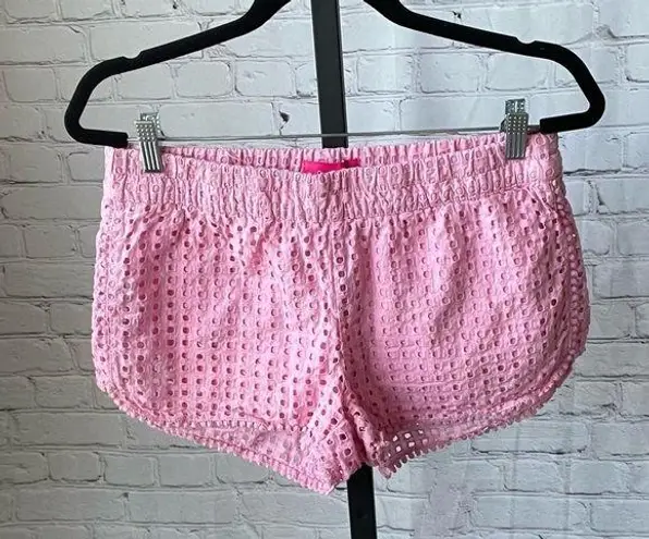 Lily Pulitzer For Target Women’s Pink Eyelet Lace Overlay Shorts Size Medium