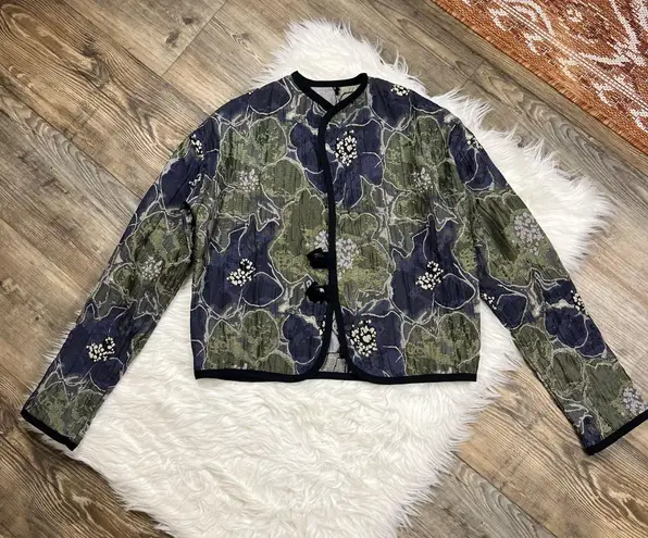 Vintage quilted reversible floral jacket Green Size M