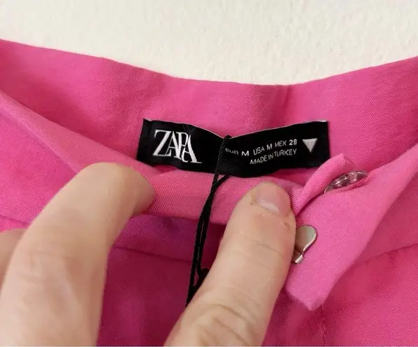 ZARA NEW  Barbie Pink Wide Leg Trousers M