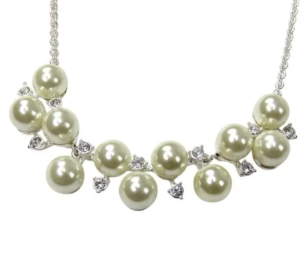 Vintage Avon Pearl Necklace Set with Bracelet and Earrings Retro Glam Formal White