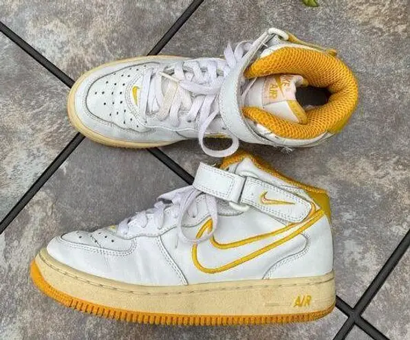 Nike  Air Force 1 Mid SC White / University Gold Youth 5 Women’s 6.5