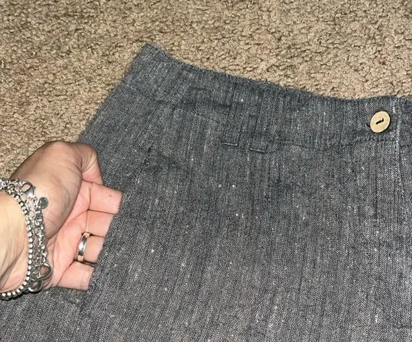 Yuvita Lagenlook Wide Leg Crop Cargo Culotte Pant Gray Small