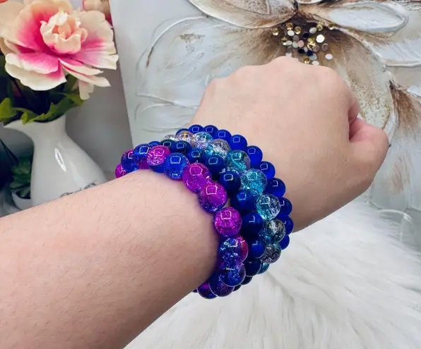 Blue Berry Arm Candy Beaded Bracelets Bundle