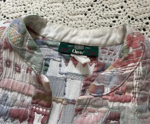 Orvis Vintage Quilted Embroidered Abstract Art to Wear Jacket Cottagecore