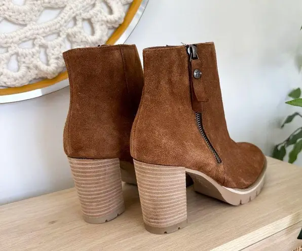 Paul Green | NWOT Sloane Lug Sole Block Heeled Boots in‎ Toffee Suede