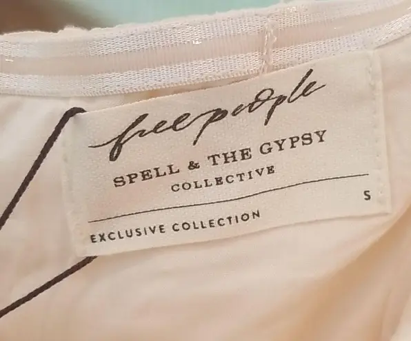 đź’•SPELL GYPSY X FREE PEOPLEđź’• Mira Bustier RaRa Dress Ivory Small S NWT White