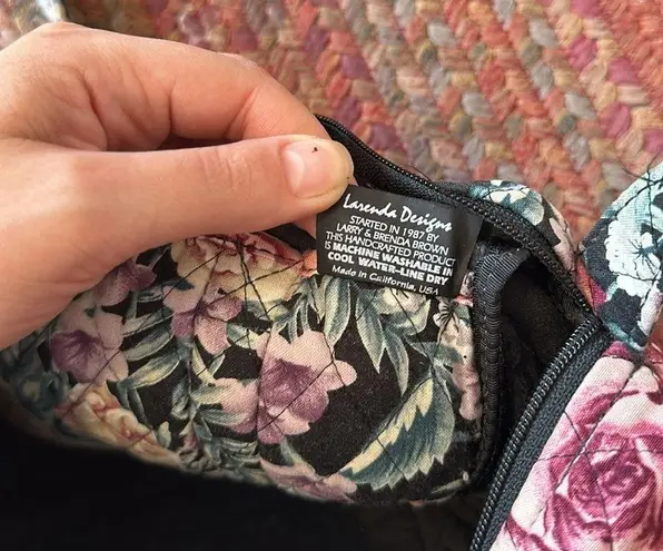 80s VTG ROSE QUILTED MINI TRAVEL DUFFLE BAG