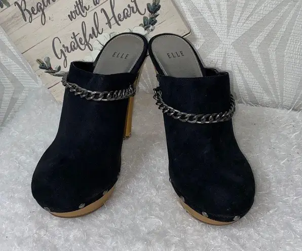 Elle Womens Ilona Black Slip On Mules