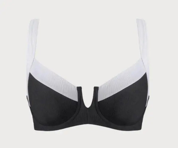 Berlook Black Contrast Trim Plus Size Bikini Top and Bottom