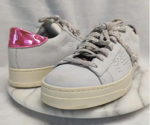 P448 Jack White Pink Rainbow Leopard Reflector Sneakers Woman's 41 /11