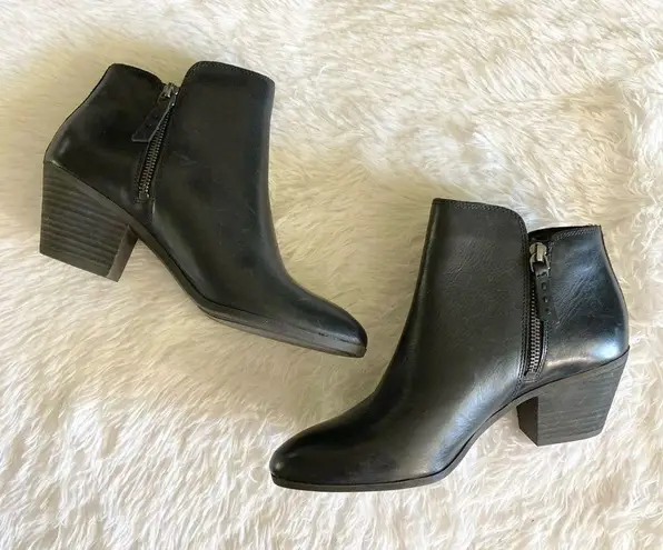 Frye  Judith Double Zip Ankle Booties Black Leather Size 9