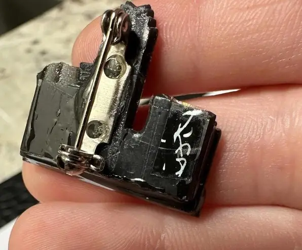 Handmade Handcrafted Enameled City Scene Building With Bridge Brooch Pin