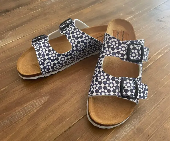 Joules Brand New Penley Printed Buckle Slide Slip-on Sandal Sz 9