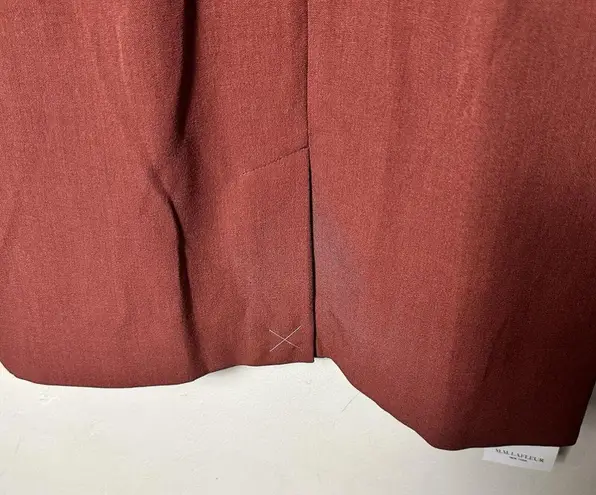 MM.LaFleur New Felisa 2.0 Faux Wrap Twill Sheath Dress Brick Red 10 NO BELT NWT